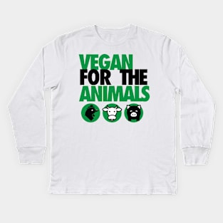 Vegan for The Animals Kids Long Sleeve T-Shirt